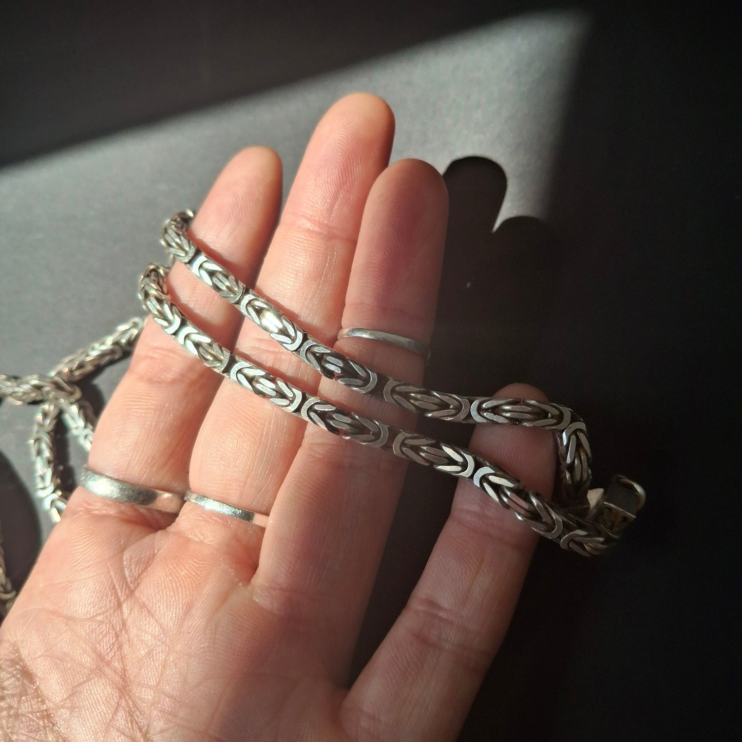 Solid Sterling Silver Byzantine / King’s Chain Necklace