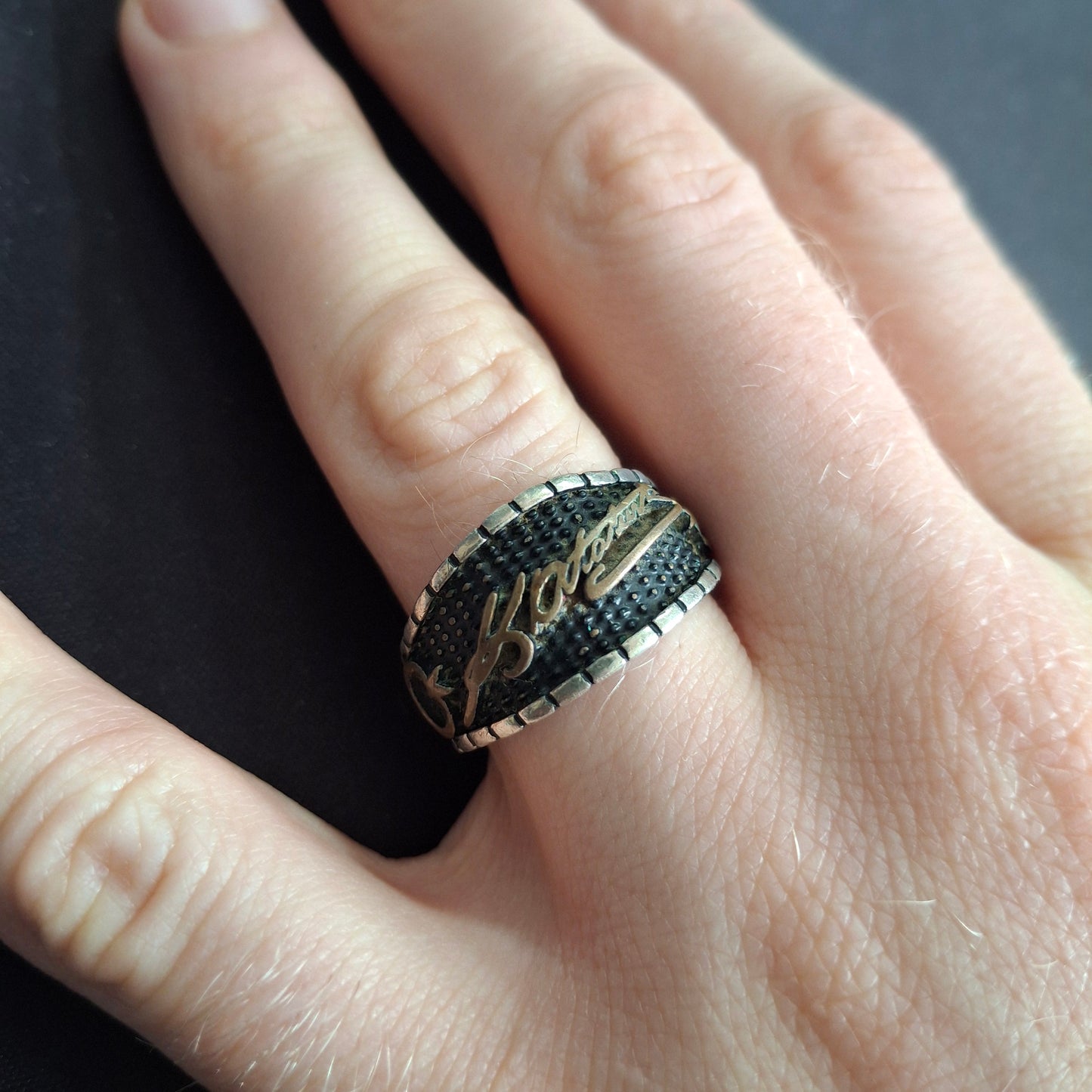 Vintage Turkish Sterling Silver "K. Atatürk" Signature Ring