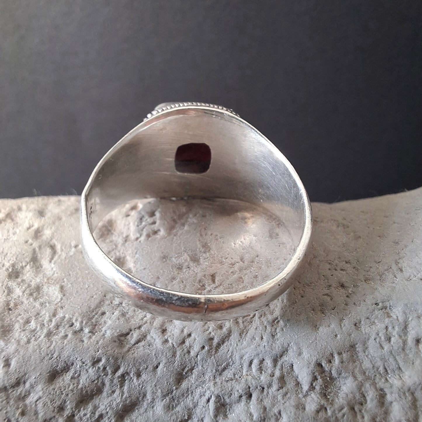 Handcrafted Sterling Silver 925 Garnet Statement Ring