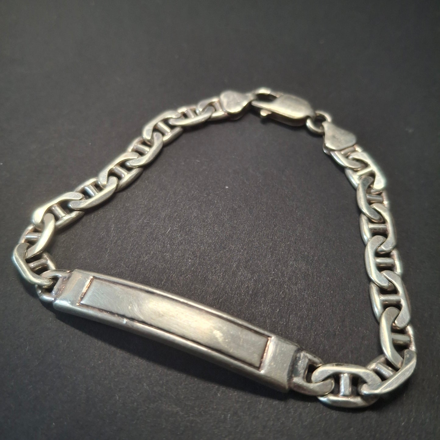 Vintage 925 Sterling Silver Mariner ID Link Bracelet