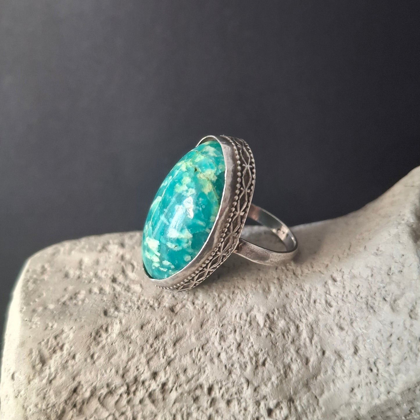 Vintage Sterling Silver Gemstone Statement Ring