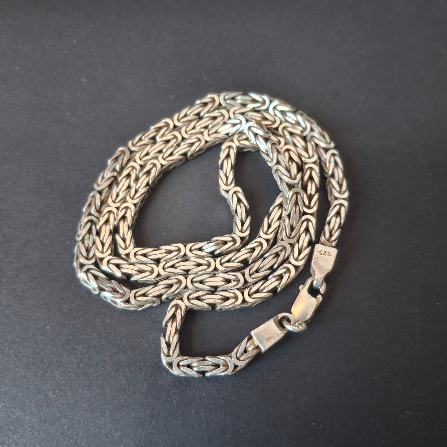 Solid Sterling Silver Byzantine / King’s Chain Necklace