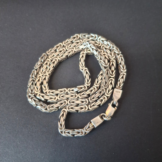 Solid Sterling Silver Byzantine / King’s Chain Necklace
