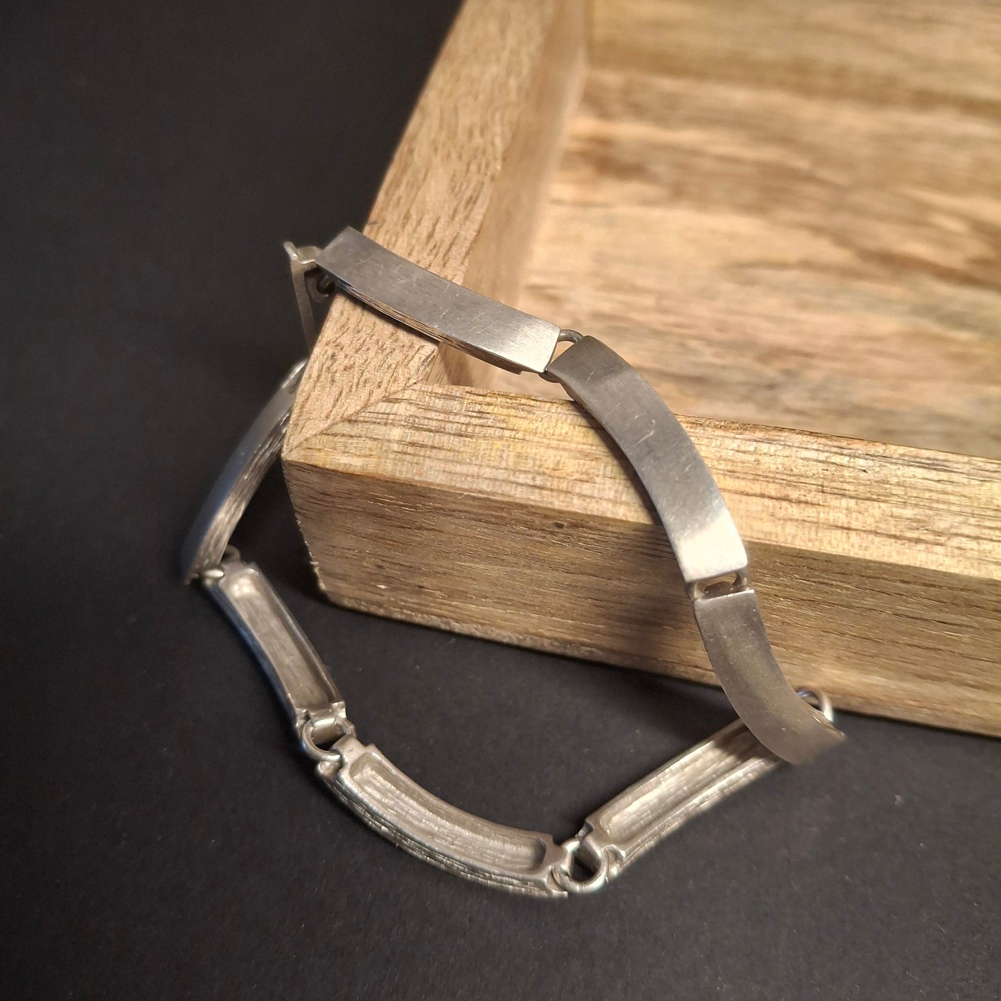 Vintage Modernist Panel Link Bracelet