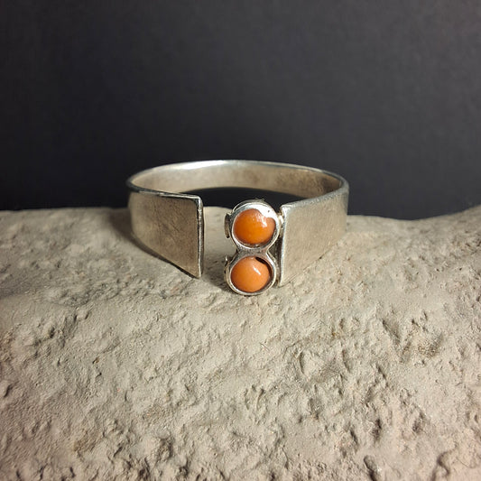 Vintage Modernist Bypass Cuff Ring Sterling Silver