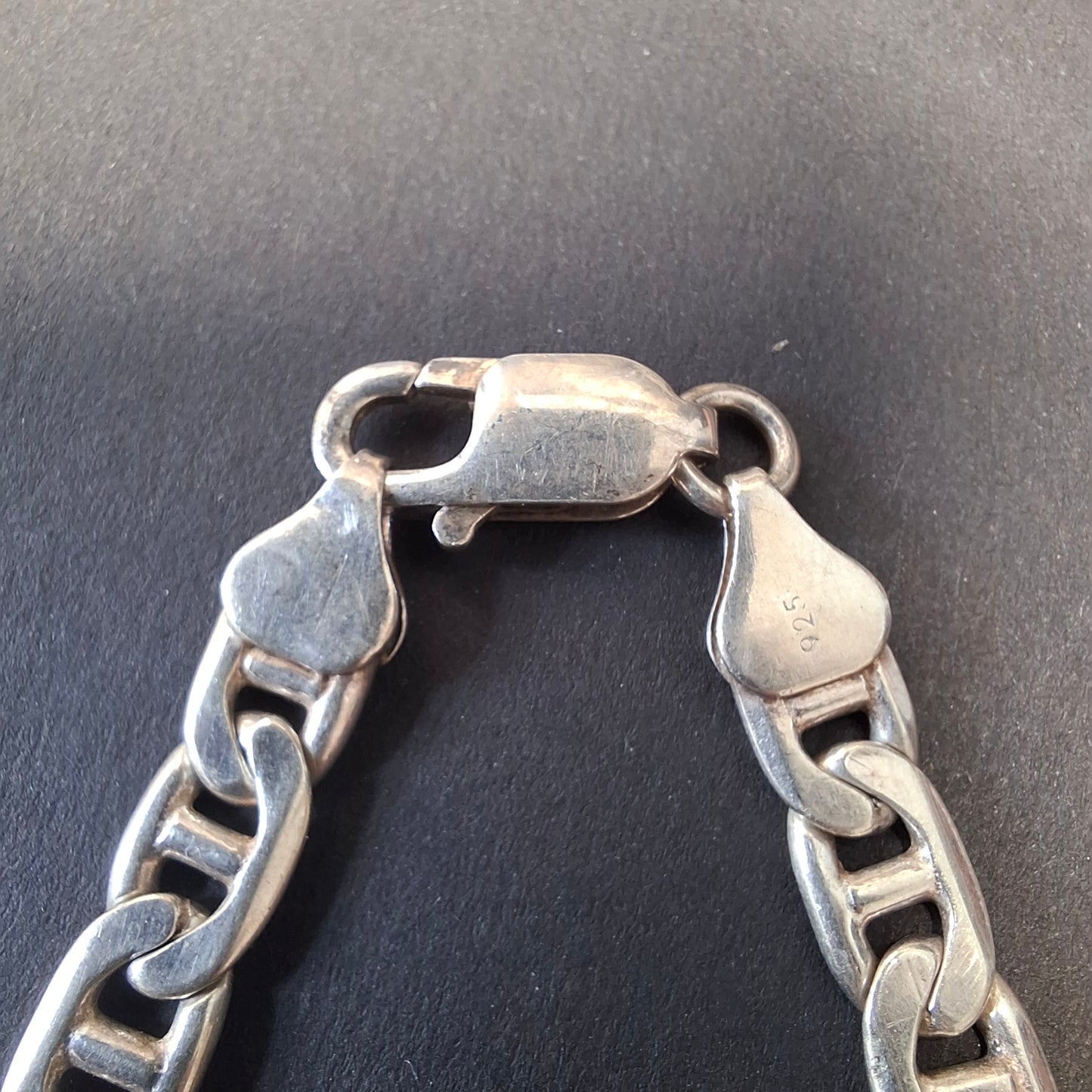 Vintage 925 Sterling Silver Mariner ID Link Bracelet