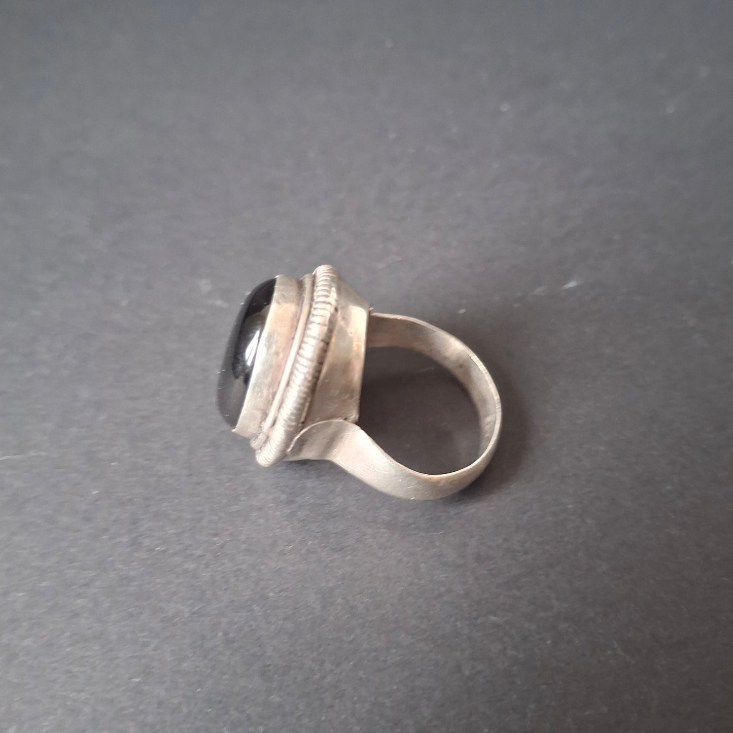 Vintage Sterling Silver Black Onyx Statement Ring