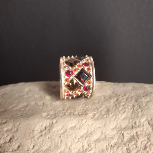 Authentic Chamilia 925 Sterling Silver Pavé Crystal Charm Bead