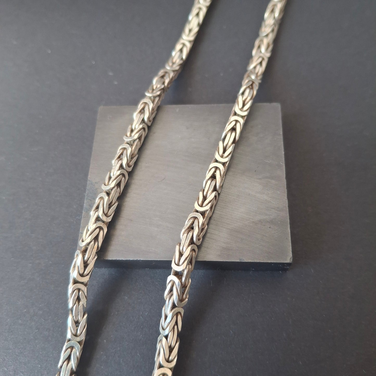 Solid Sterling Silver Byzantine / King’s Chain Necklace