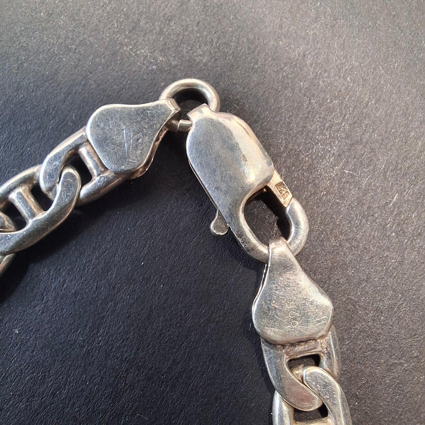 Vintage 925 Sterling Silver Mariner ID Link Bracelet