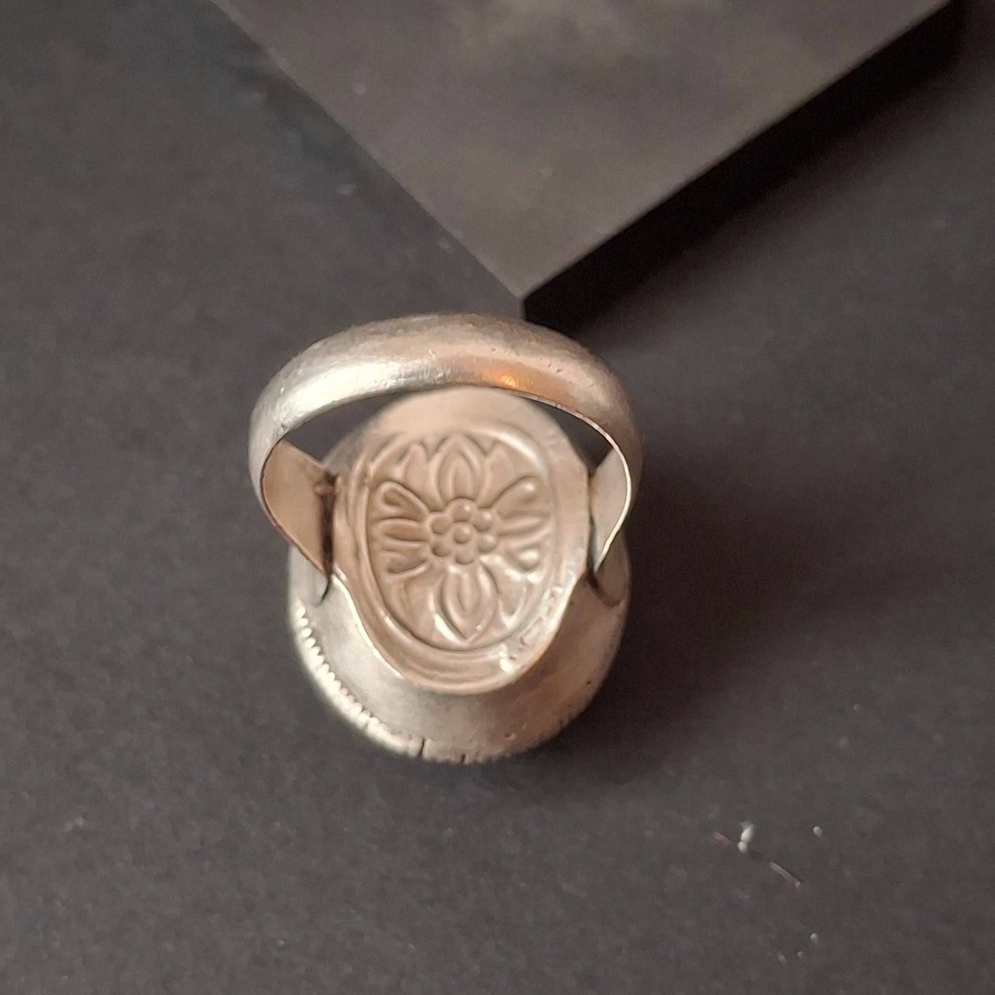 Vintage Sterling Silver Black Onyx Statement Ring