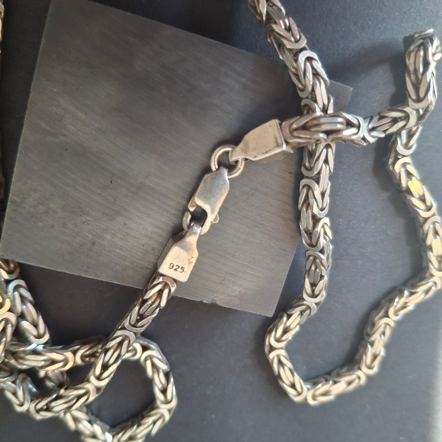 Solid Sterling Silver Byzantine / King’s Chain Necklace