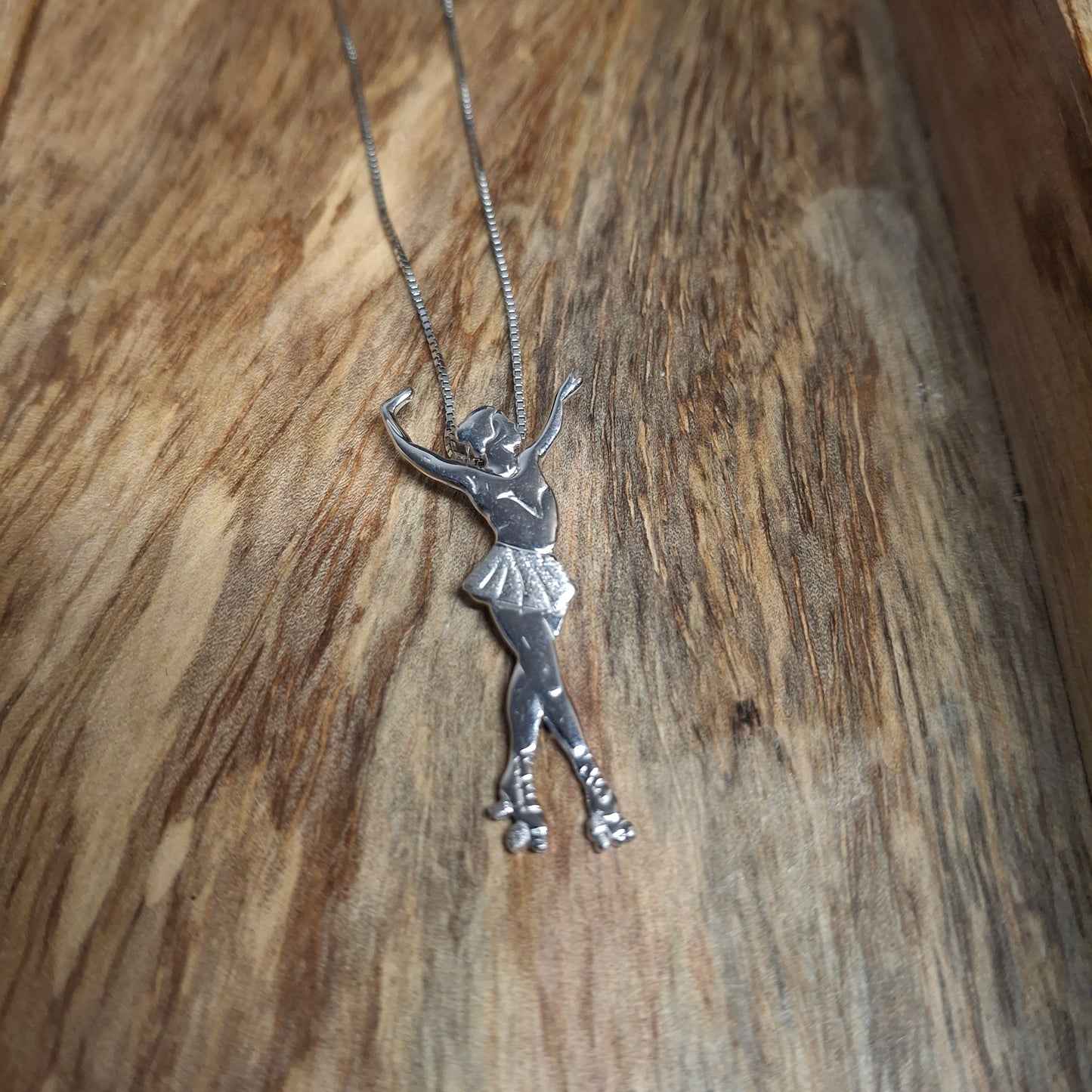 MIKELART Italy Sterling Silver Roller Skater Pendant Necklace